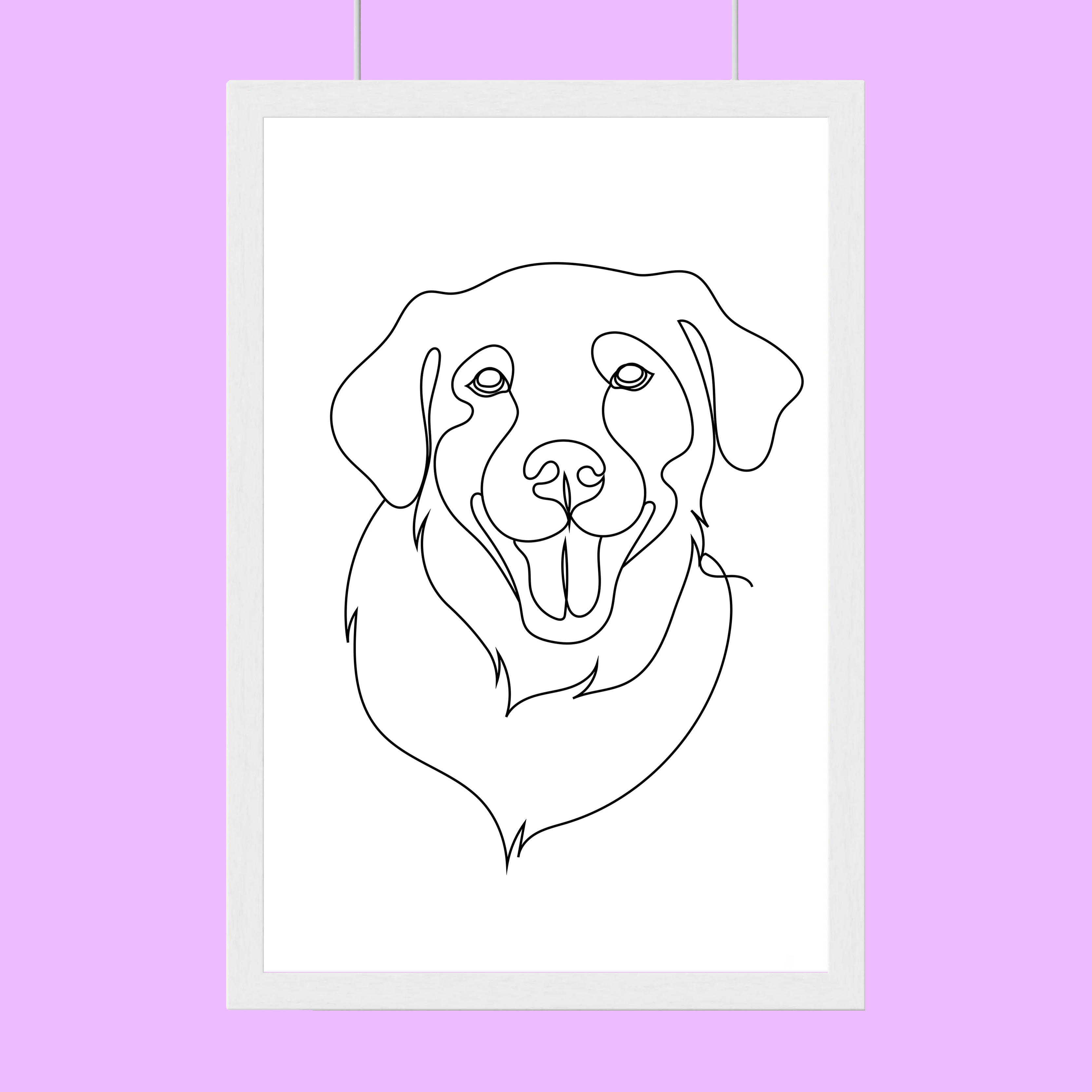 One line art Pet Drawing - Custom Pet Portrait